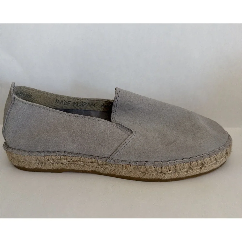 Fabiolas Espadrilles Gray Suede Leather‎ Women's Size 39 US 8.5 Made In Spain